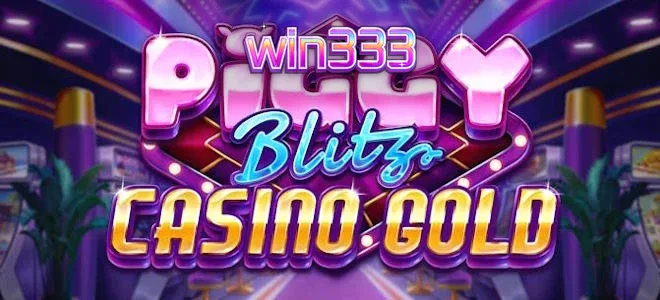 Captura de tela do jogo Piggy Blitz Casino Gold, mostrando o porco dourado acima das bobinas e o tema luxuoso do cassino.